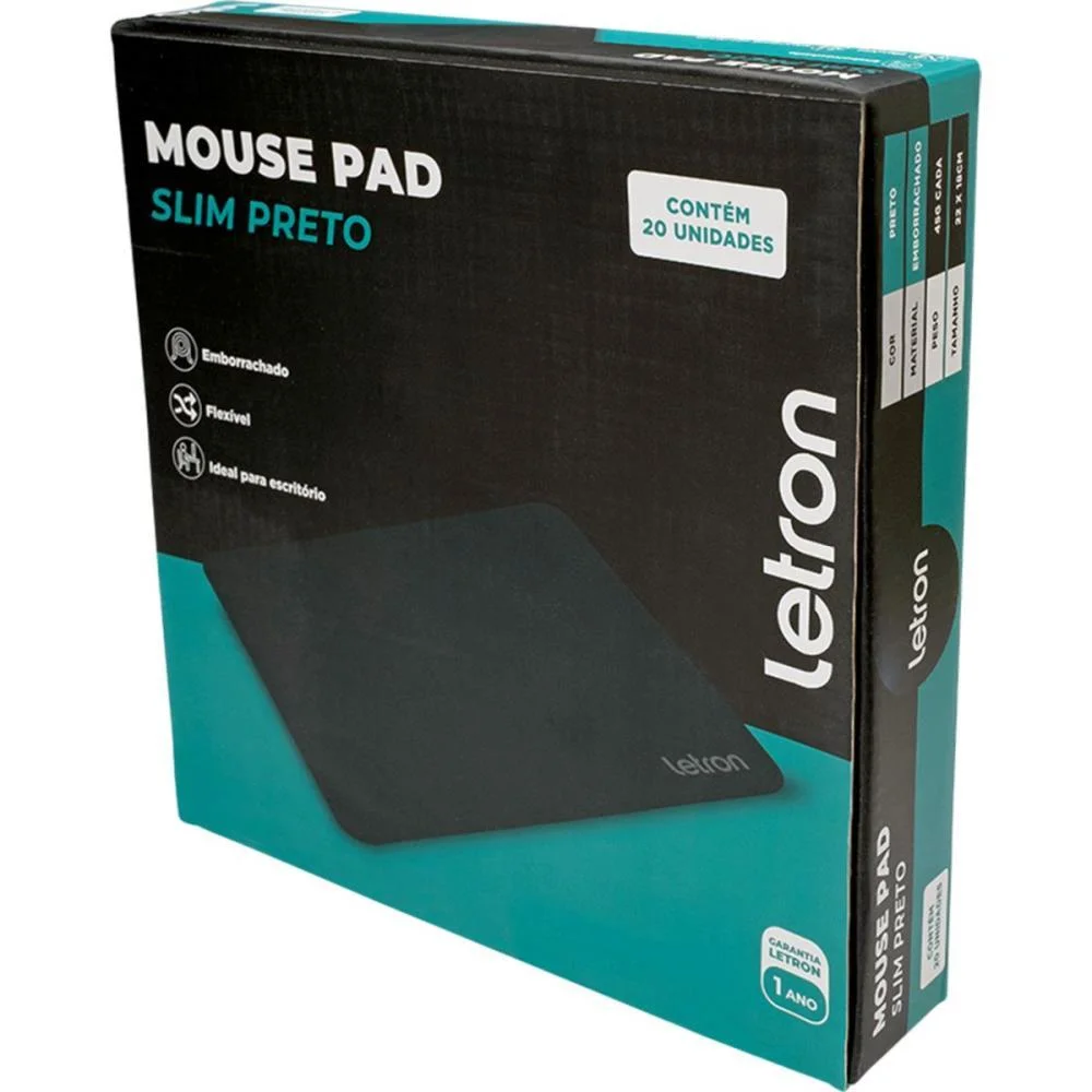 Mouse Pad Preto Slim Leonora (Cx.c/20) - imagem 3