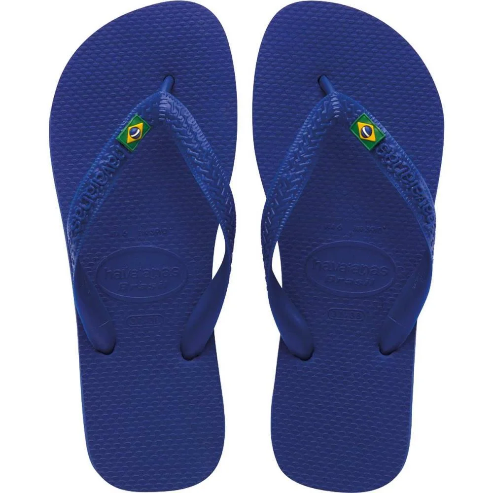 Chinelo Havaianas Unissex Brasil 37/8 Azul Naval Havaianas (Par) - imagem 4