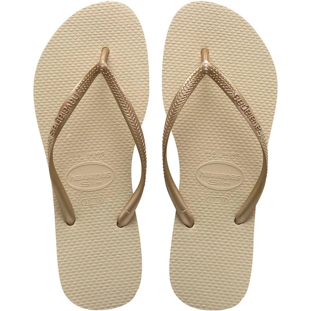 Chinelo Havaianas Feminino Slim 39/0 Areia/Dourado Havaianas (Par) - imagem 2