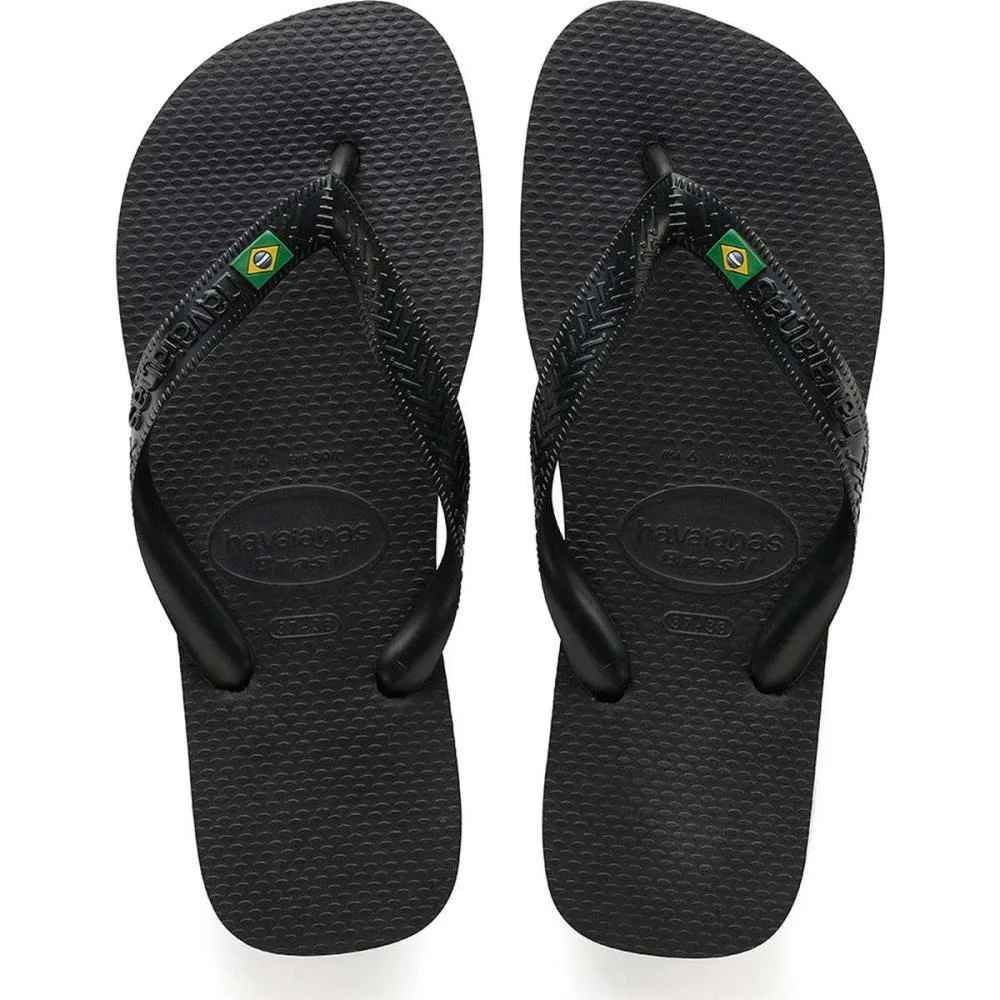 Chinelo Havaianas Unissex Brasil 45/6 Preto Havaianas (Par) - imagem 3