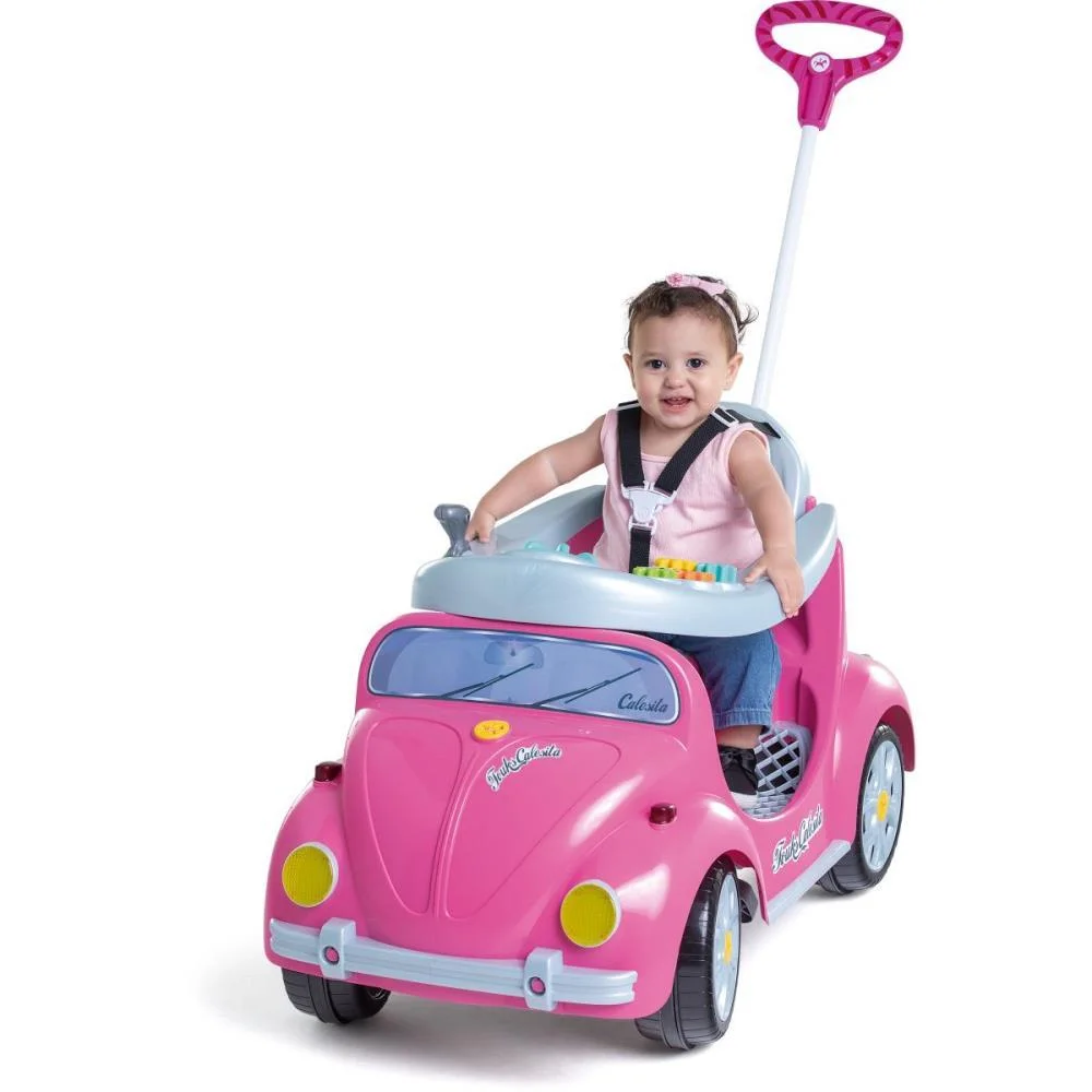 Veiculo Para Bebe 1300 Fouks Rosa C/Som Calesita - imagem 2