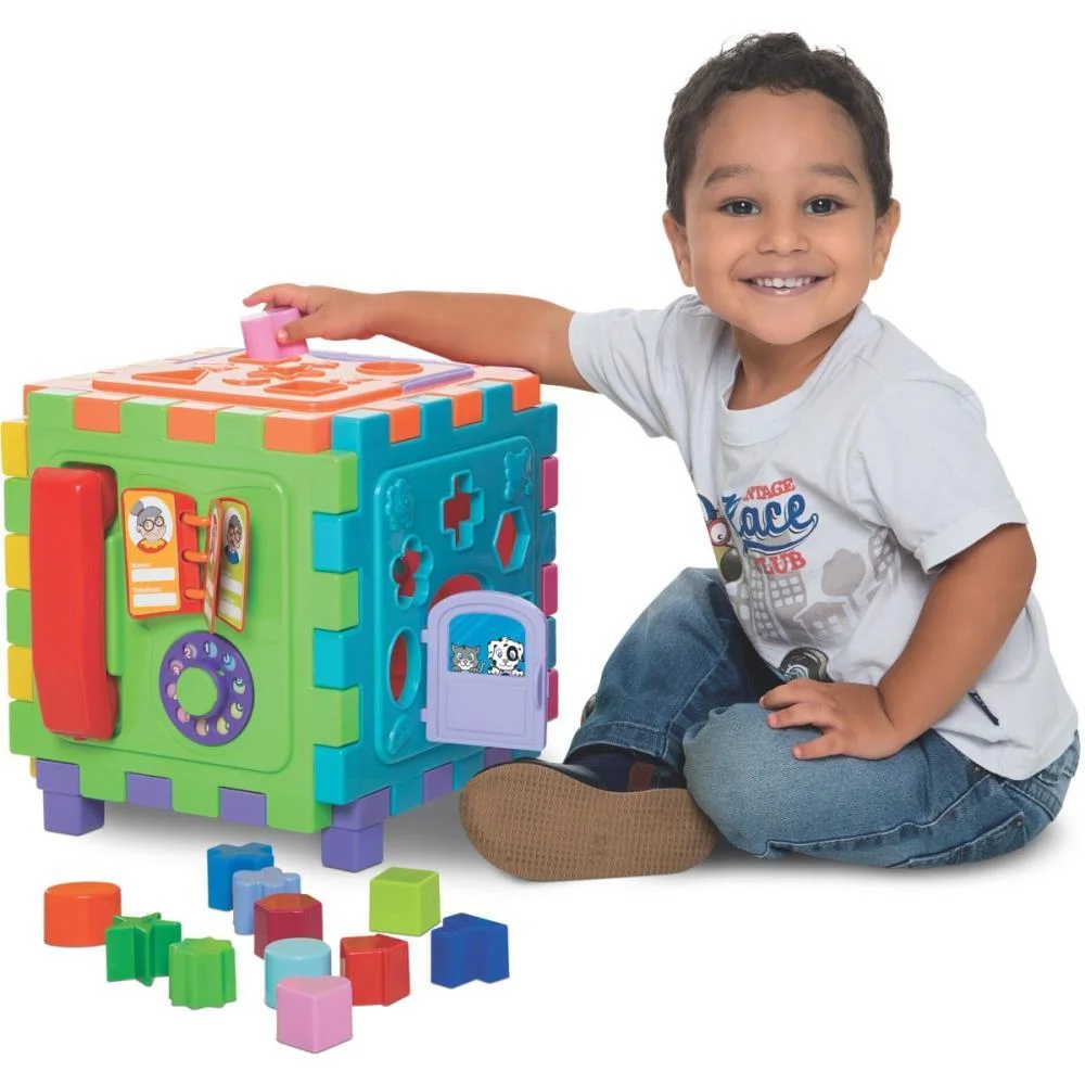 Brinquedo Educativo Cubo Didatico Grande 2 Em 1 Merco Toys - imagem 5