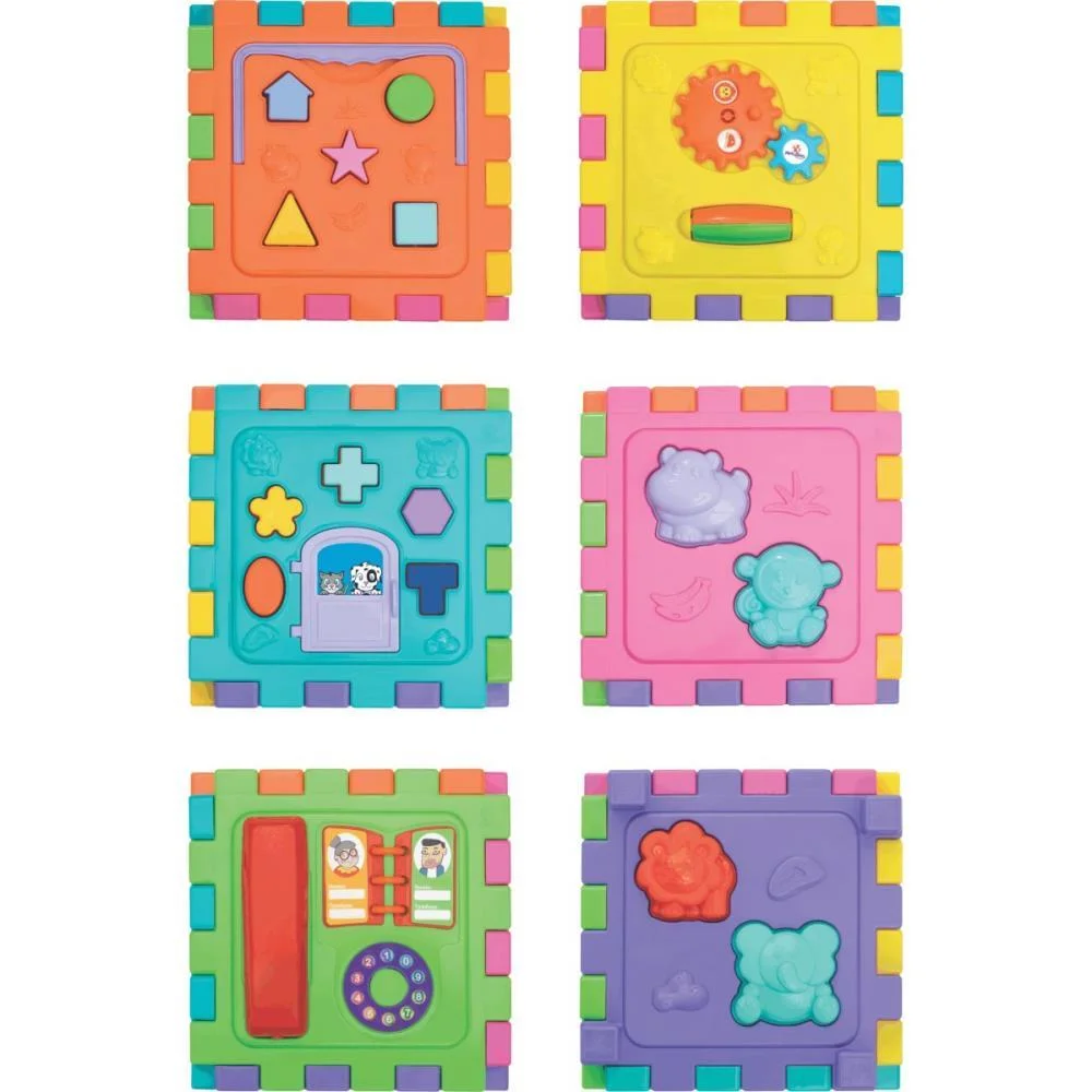 Brinquedo Educativo Cubo Didatico Grande 2 Em 1 Merco Toys - imagem 6