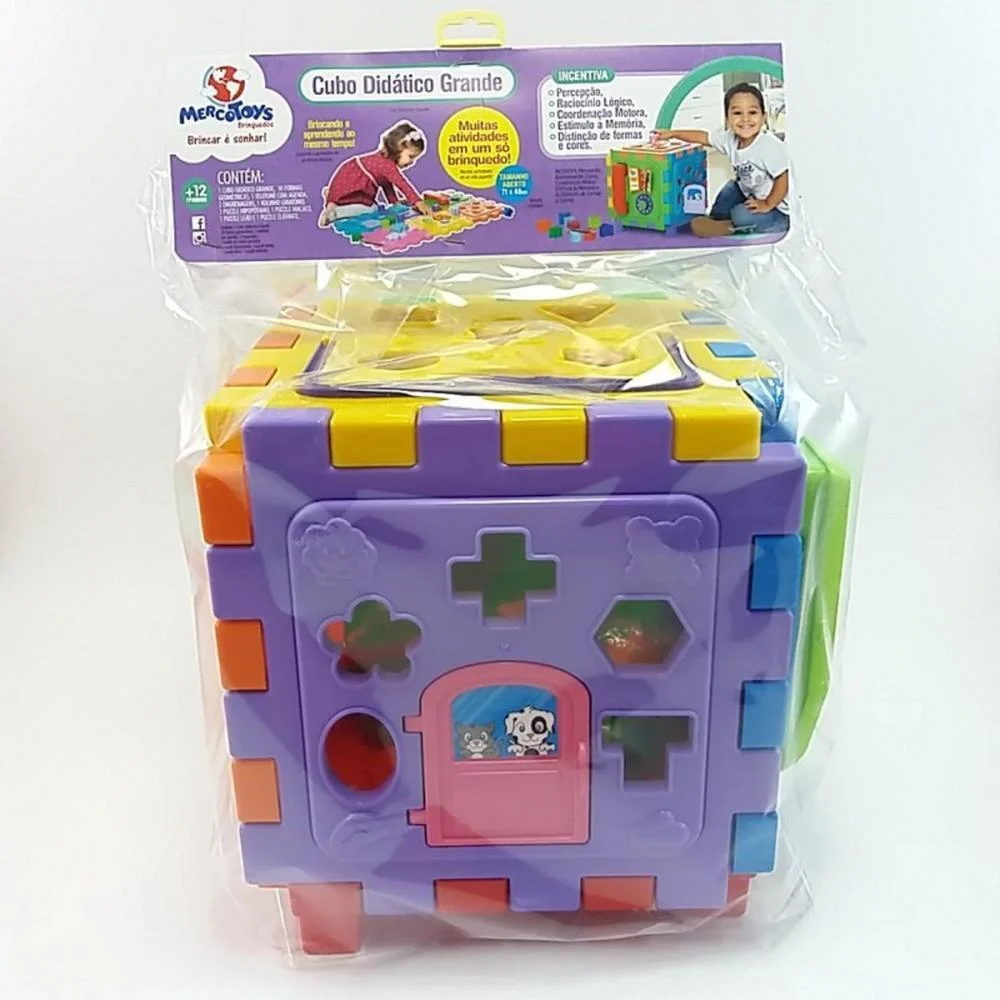 Brinquedo Educativo Cubo Didatico Grande 2 Em 1 Merco Toys - imagem 8