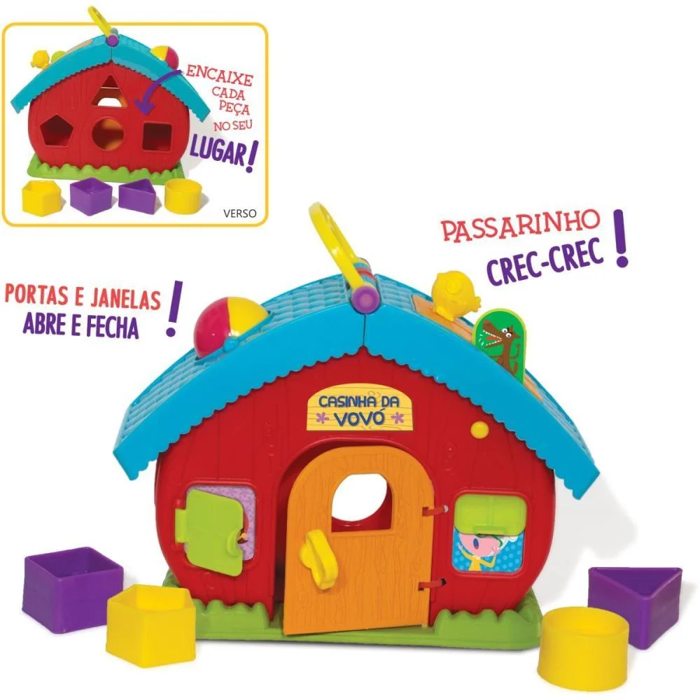 Brinquedo Educativo Casinha Da Vovo Encaixe Formas Elka - imagem 4