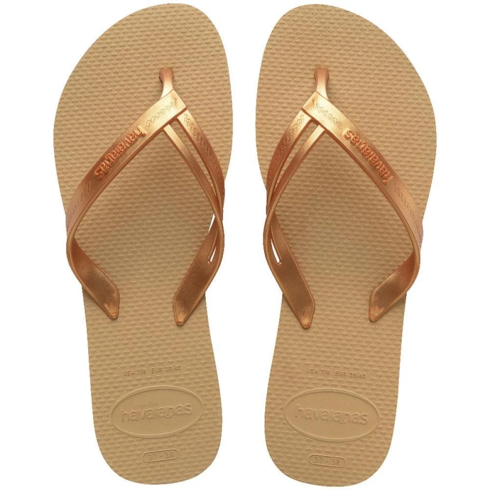 Chinelo Havaianas Feminino Elegance 37/8 Dourada Havaianas (Par) - imagem 2