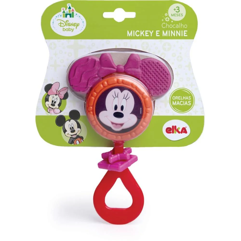 Brinquedo Para Bebe Minnie Chocalho Elka - imagem 2