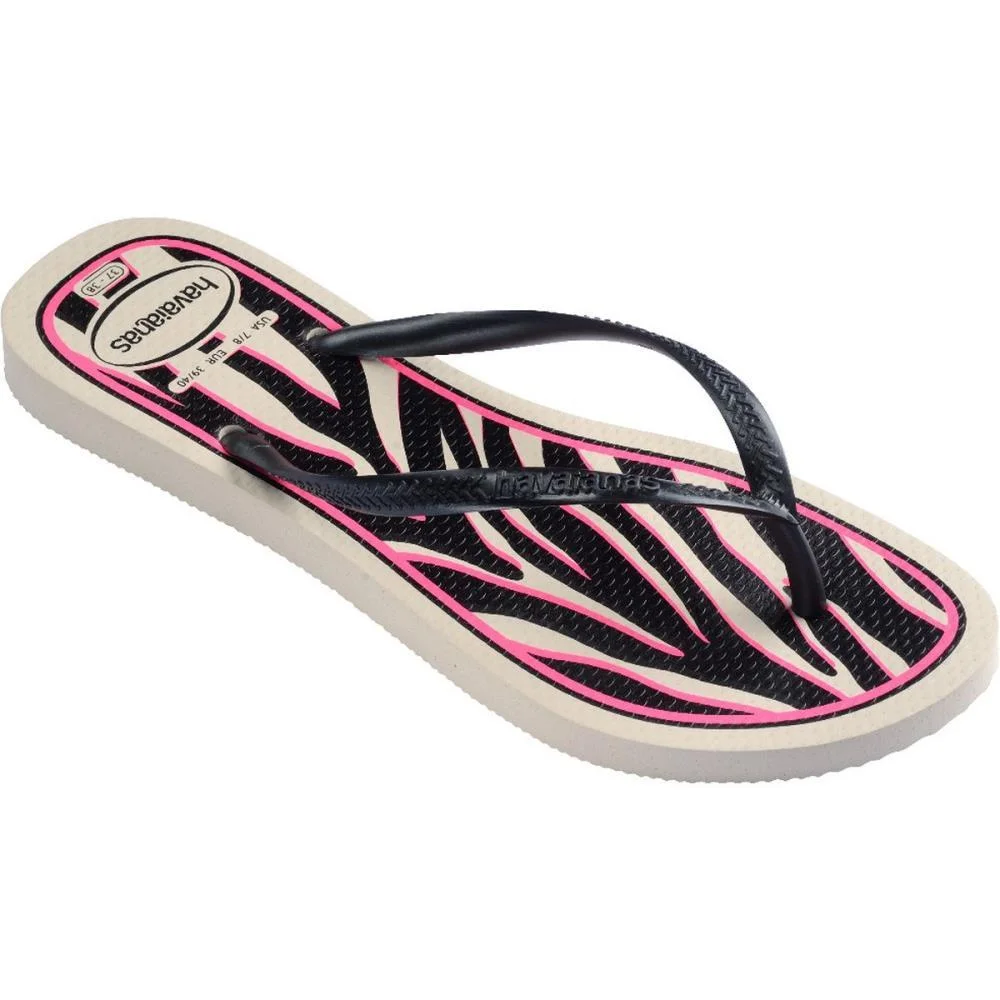 Chinelo Havaianas Feminino Slim Animals 35/6 Bege Palha Havaianas (Par) - imagem 3