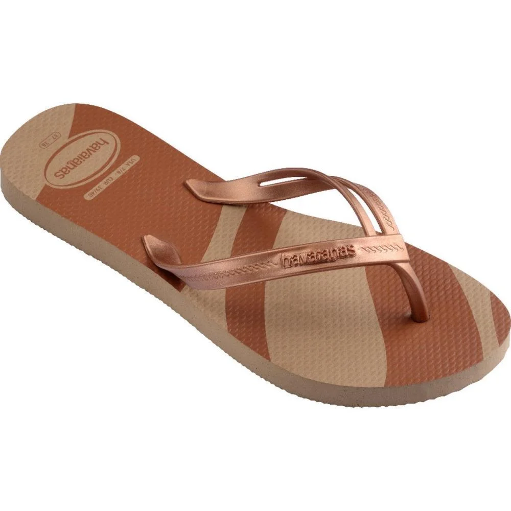 Chinelo Havaianas Feminino Elegance Print 35/6 Rose Gold Havaianas (Par) - imagem 3