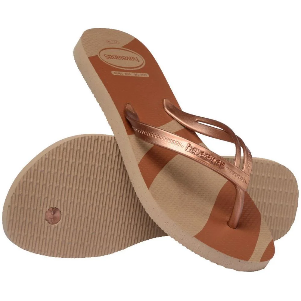Chinelo Havaianas Feminino Elegance Print 37/8 Rose Gold Havaianas (Par) - imagem 5