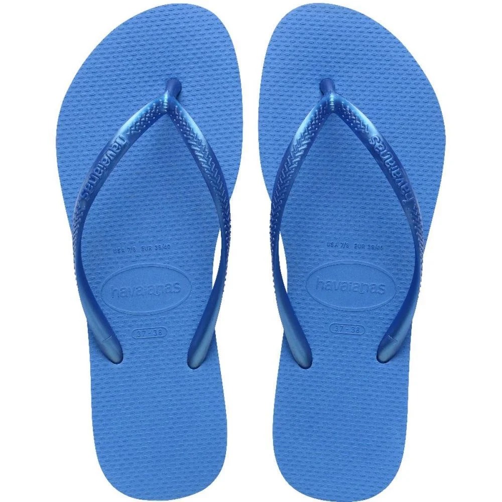 Chinelo Havaianas Feminino Slim 39/0 Azul Brilhante Havaianas (Par) - imagem 3