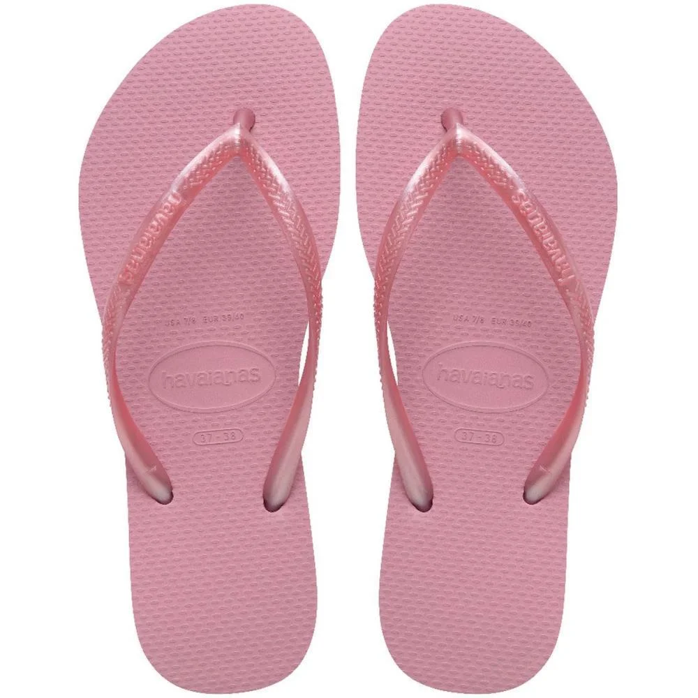 Chinelo Havaianas Feminino Slim 37/8 Rosa Chiffon Havaianas (Par) - imagem 3