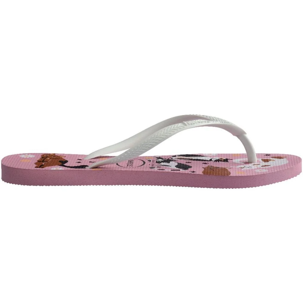 Chinelo Havaianas Feminino Slim Pets 37/8 Rosa Chiffon Havaianas (Par) - imagem 5