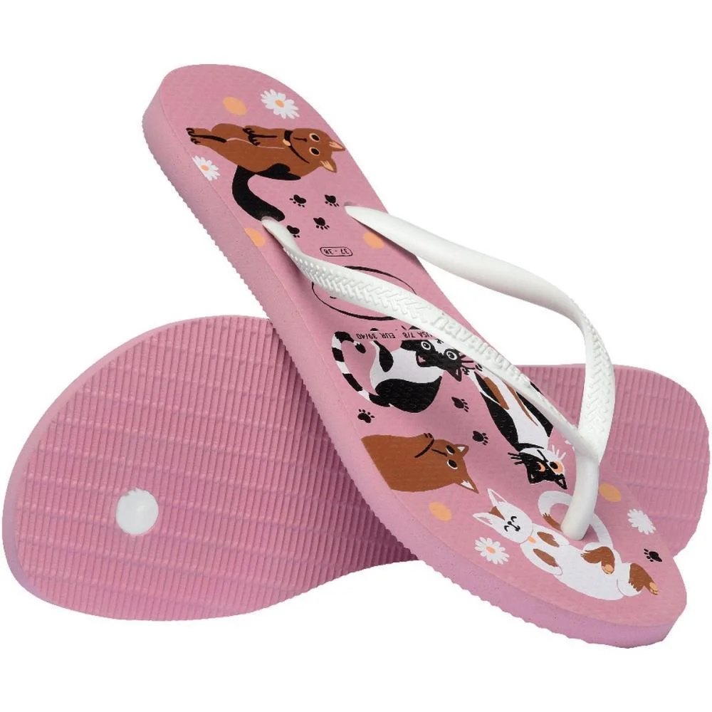 Chinelo Havaianas Feminino Slim Pets 39/0 Rosa Chiffon Havaianas (Par) - imagem 6