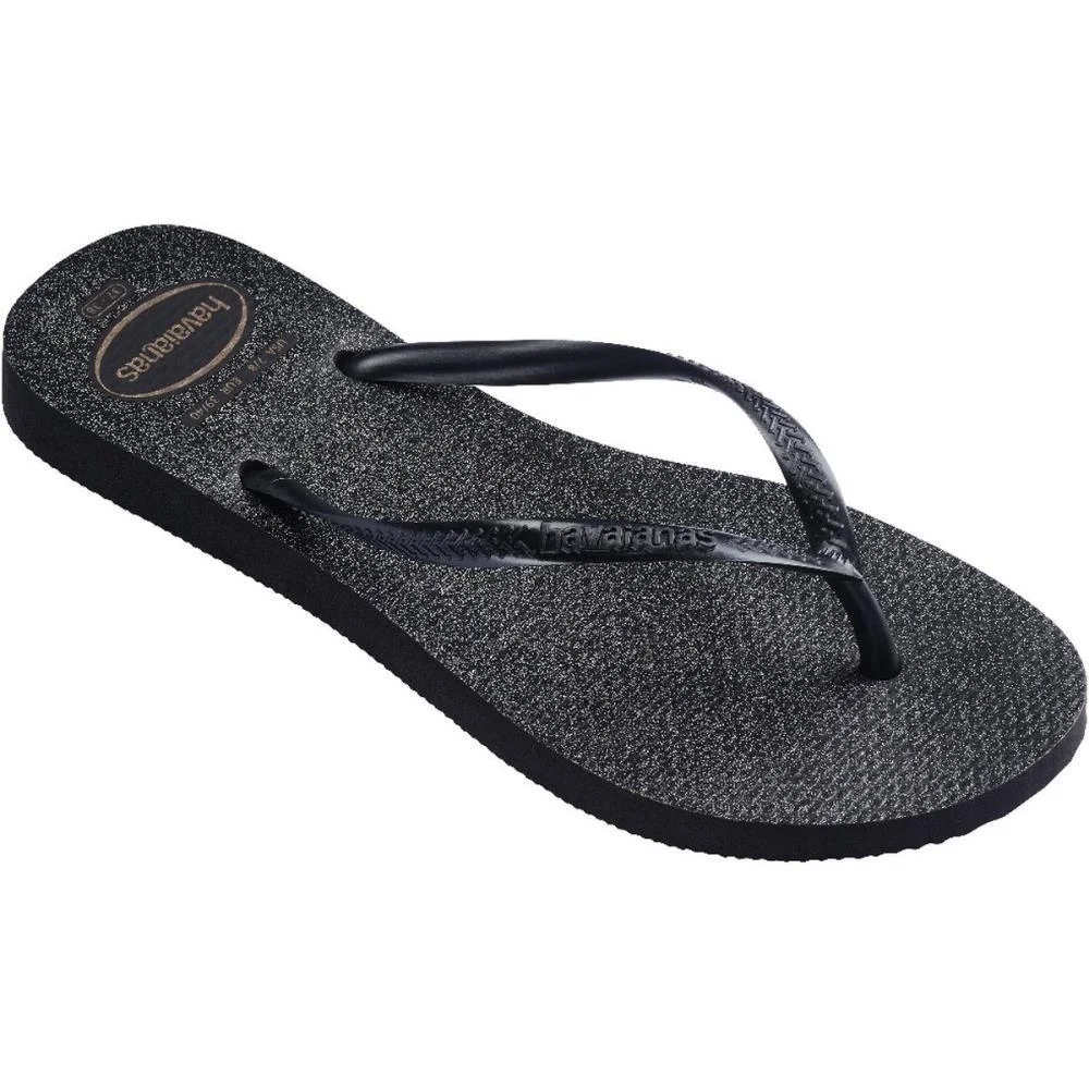Chinelo Havaianas Feminino Slim Gloss 37/8 Preto/Prata Havaianas (Par) - imagem 4