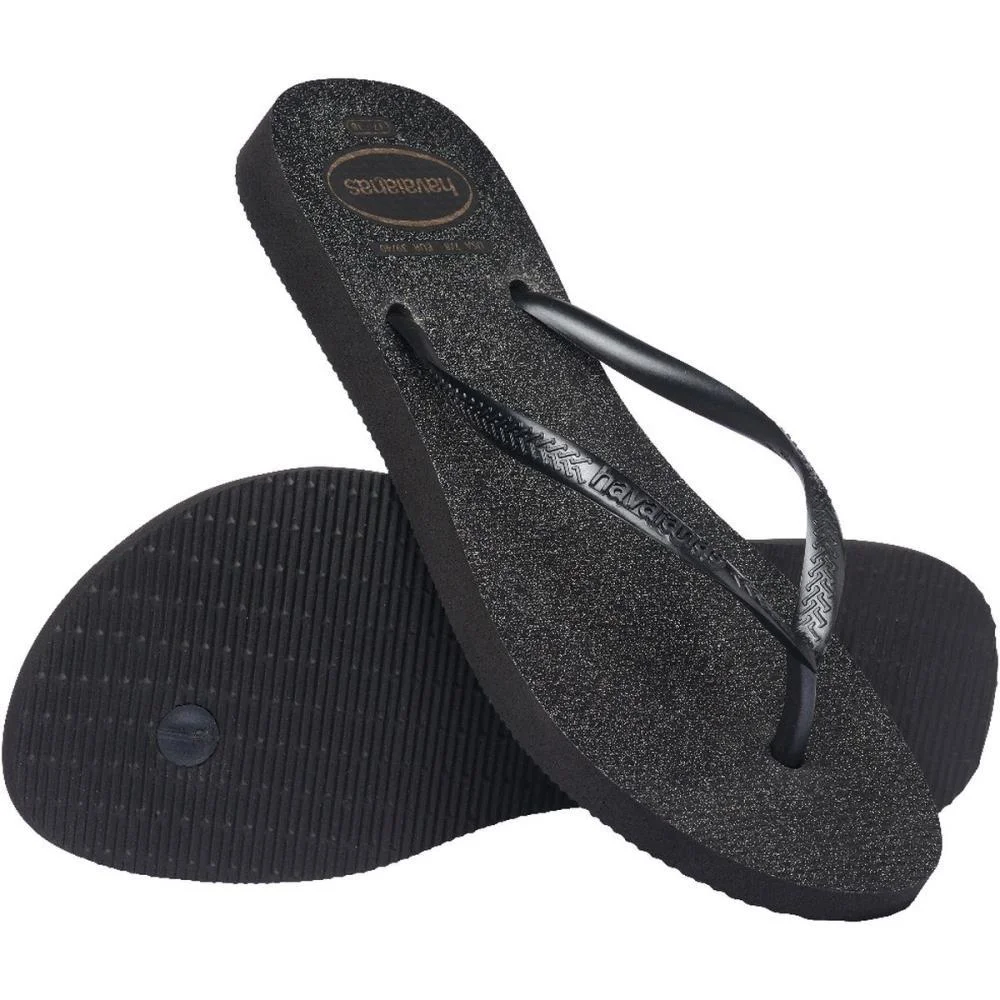 Chinelo Havaianas Feminino Slim Gloss 39/0 Preto/Prata Havaianas (Par) - imagem 6