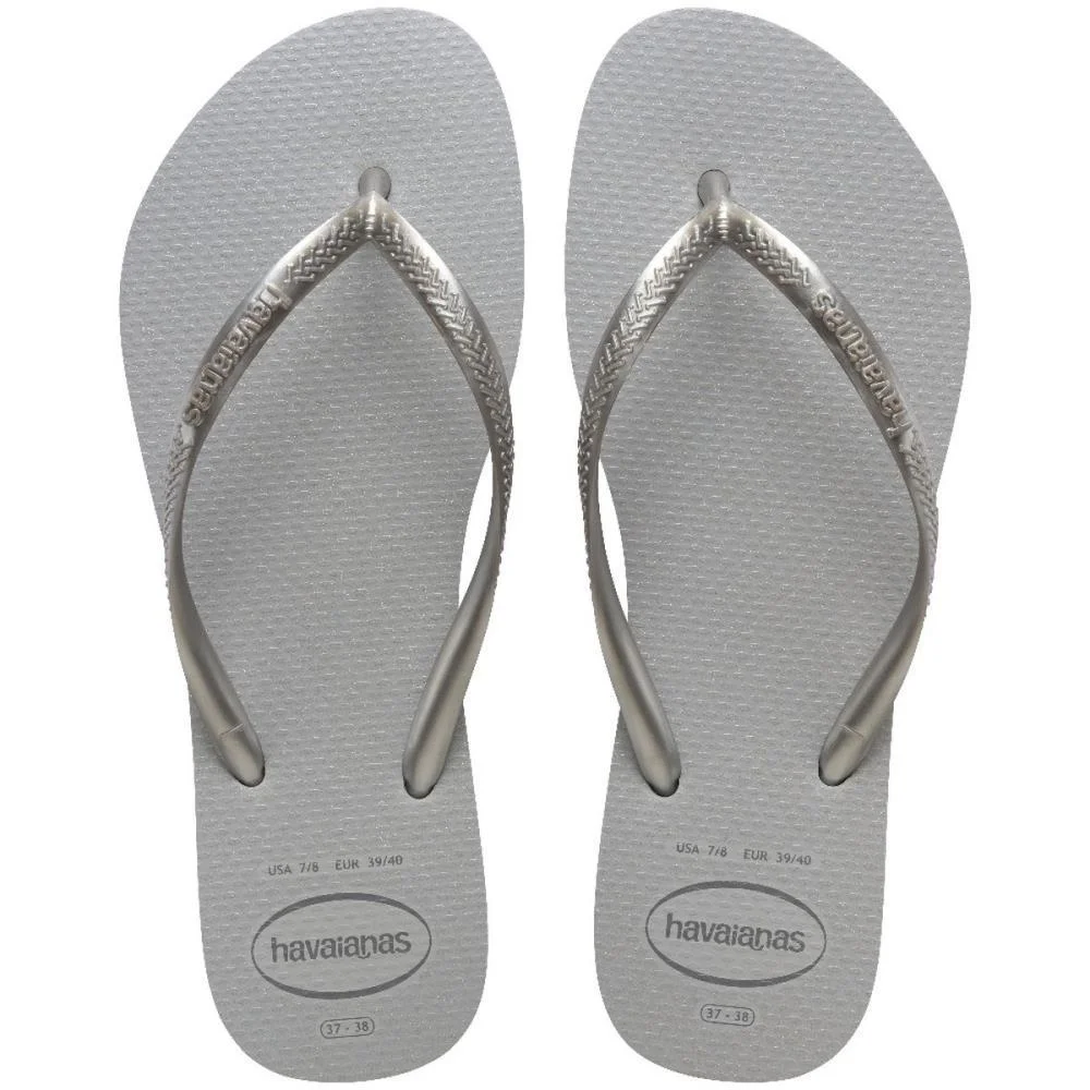 Chinelo Havaianas Feminino Slim Gloss 35/6 Cinza Gelo Havaianas (Par) - imagem 3