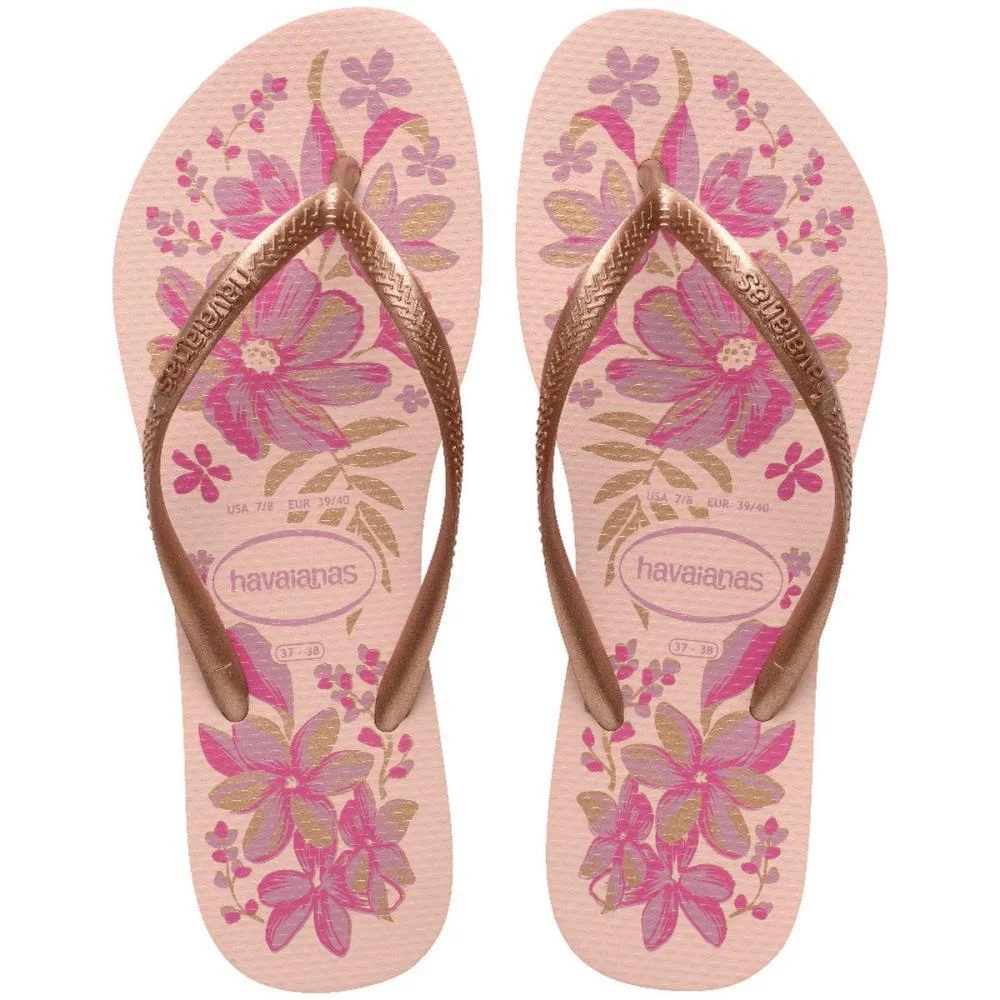 Chinelo Havaianas Feminino Slim Organic 33/4 Rosa/Dourado Havaianas (Par) - imagem 2