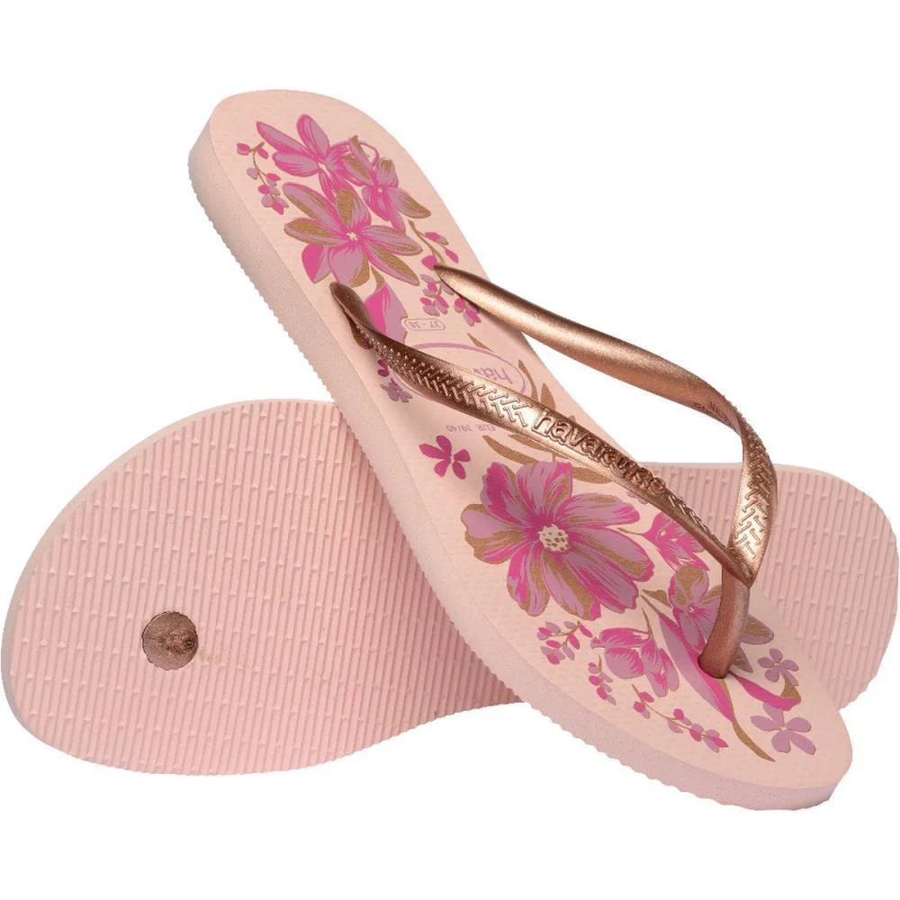Chinelo Havaianas Feminino Slim Organic 33/4 Rosa/Dourado Havaianas (Par) - imagem 6