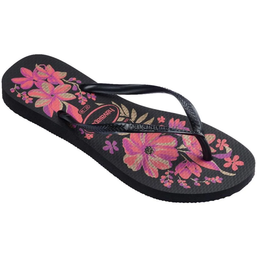 Chinelo Havaianas Feminino Slim Organic 35/6 Preto/Ouro Havaianas (Par) - imagem 4