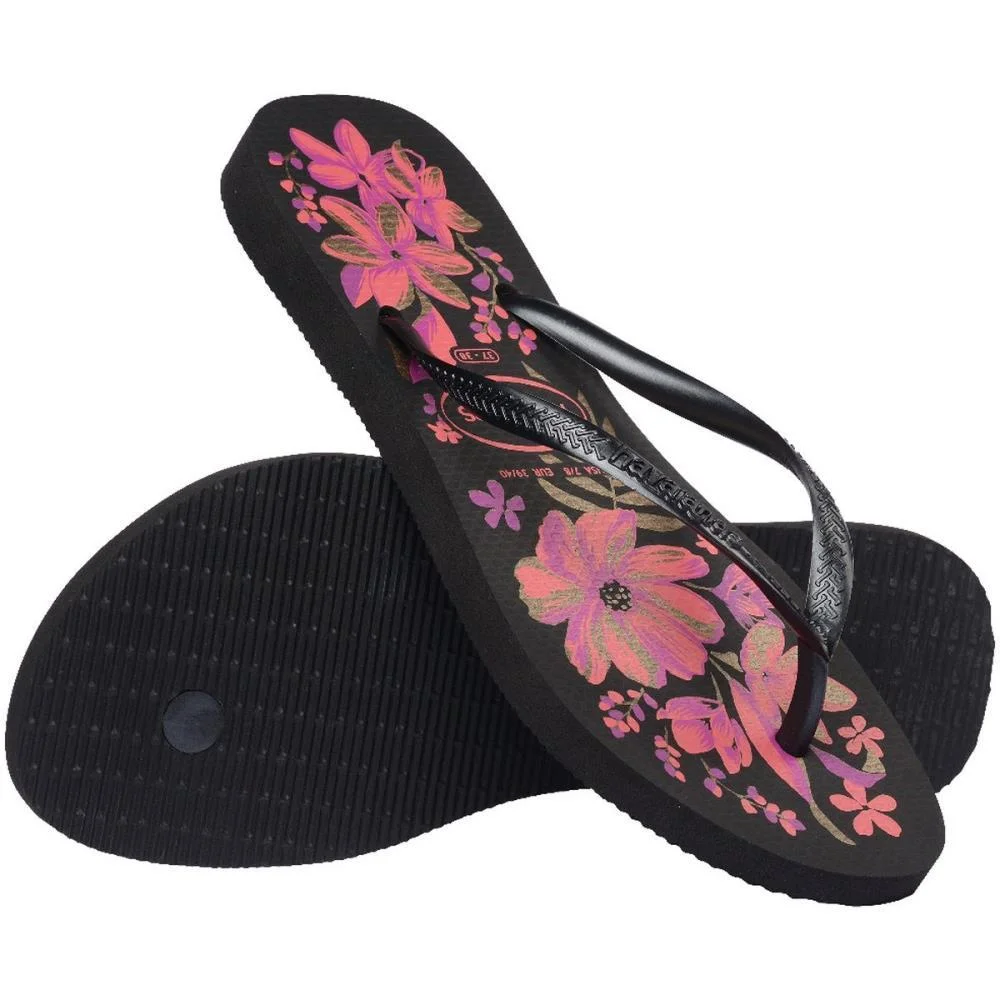 Chinelo Havaianas Feminino Slim Organic 39/0 Preto/Ouro Havaianas (Par) - imagem 6