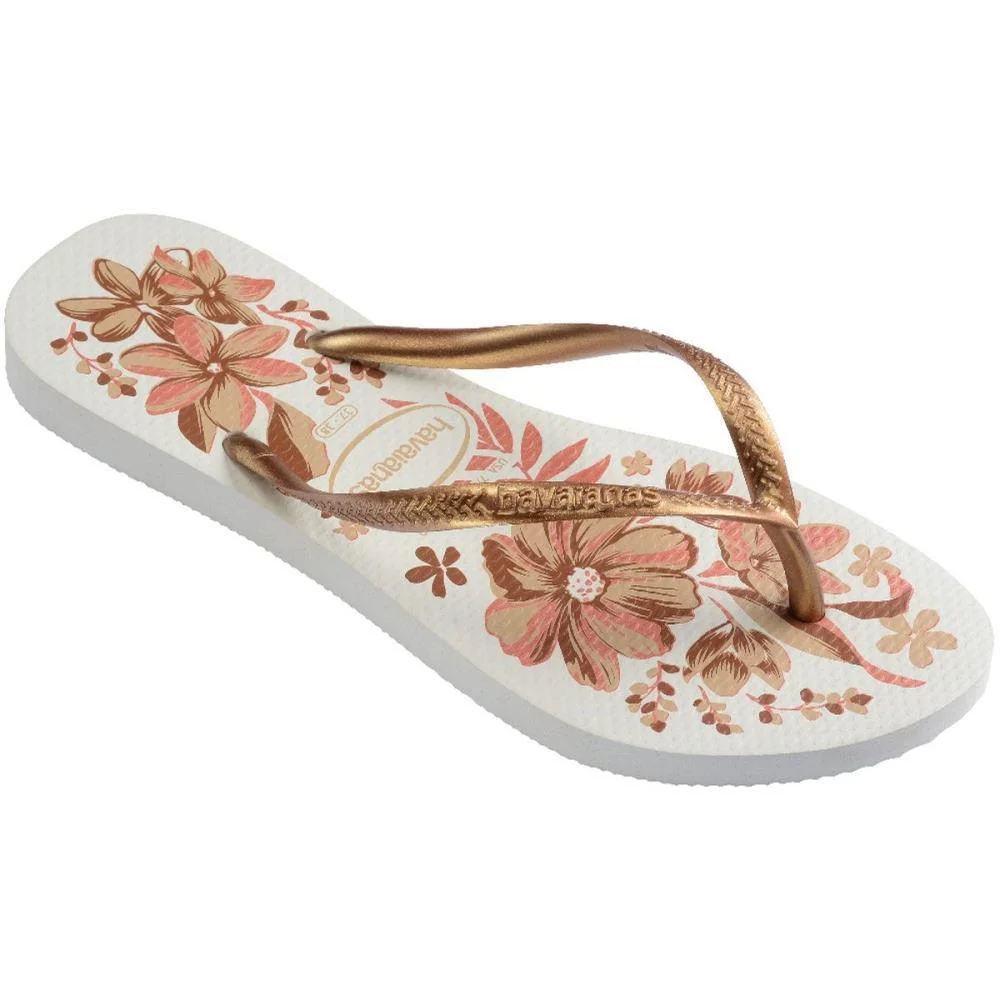 Chinelo Havaianas Feminino Slim Organic 39/0 Branco/Ouro Havaianas (Par) - imagem 4