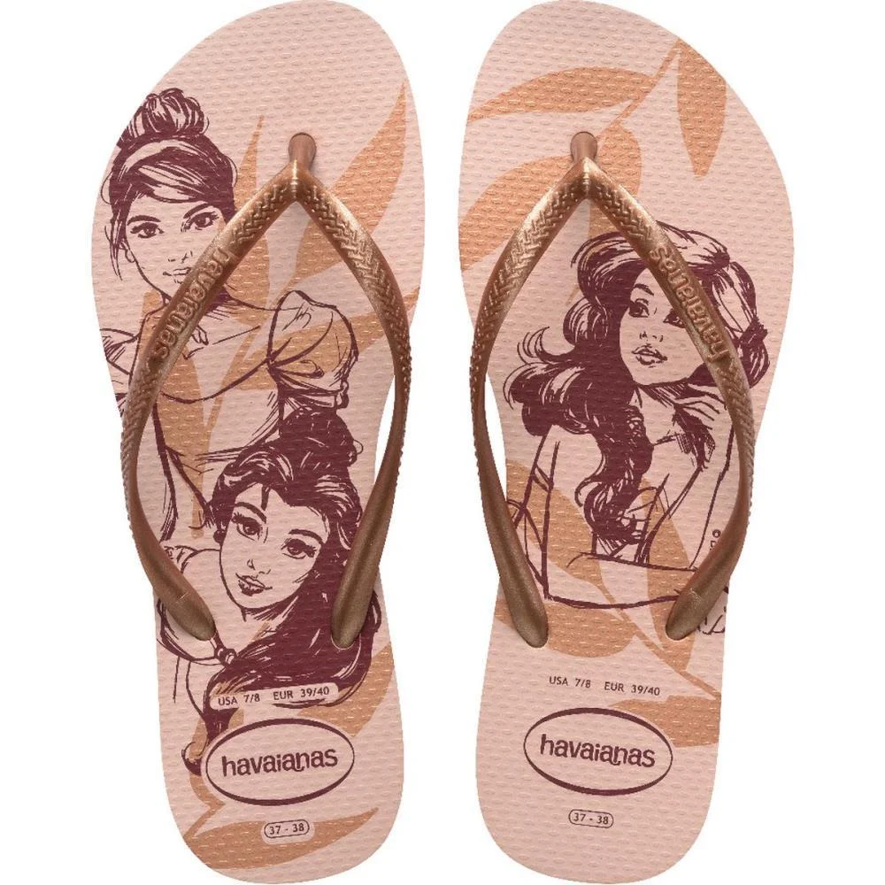 Chinelo Havaianas Feminino Slim Disney 35/6 Rosa Ballet Havaianas (Par) - imagem 2