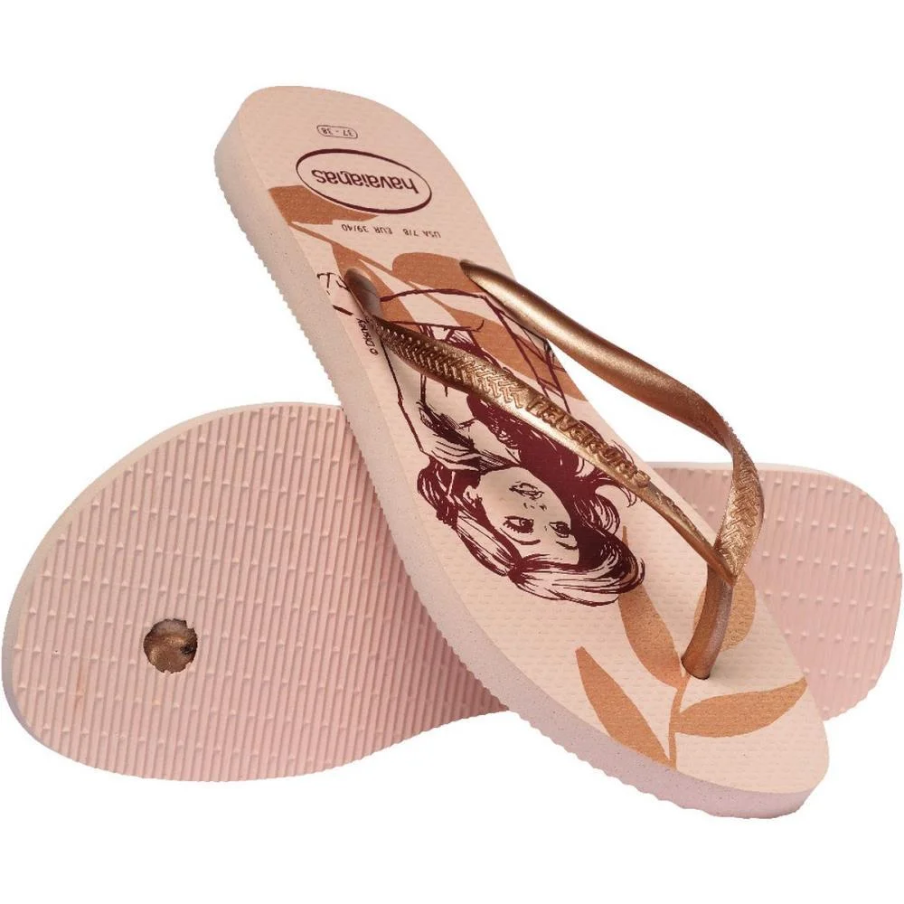 Chinelo Havaianas Feminino Slim Disney 35/6 Rosa Ballet Havaianas (Par) - imagem 5