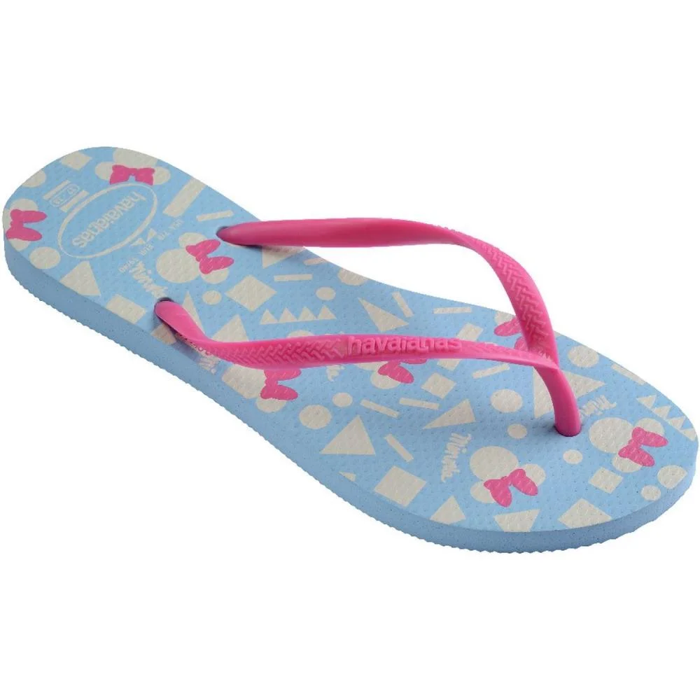 Chinelo Havaianas Infantil Slim Disney 25/6 Azul/Rosa Havaianas (Par) - imagem 3