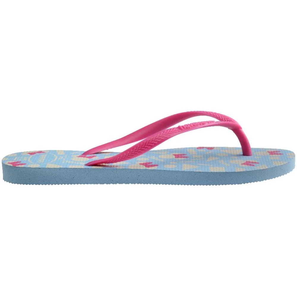 Chinelo Havaianas Infantil Slim Disney 25/6 Azul/Rosa Havaianas (Par) - imagem 4
