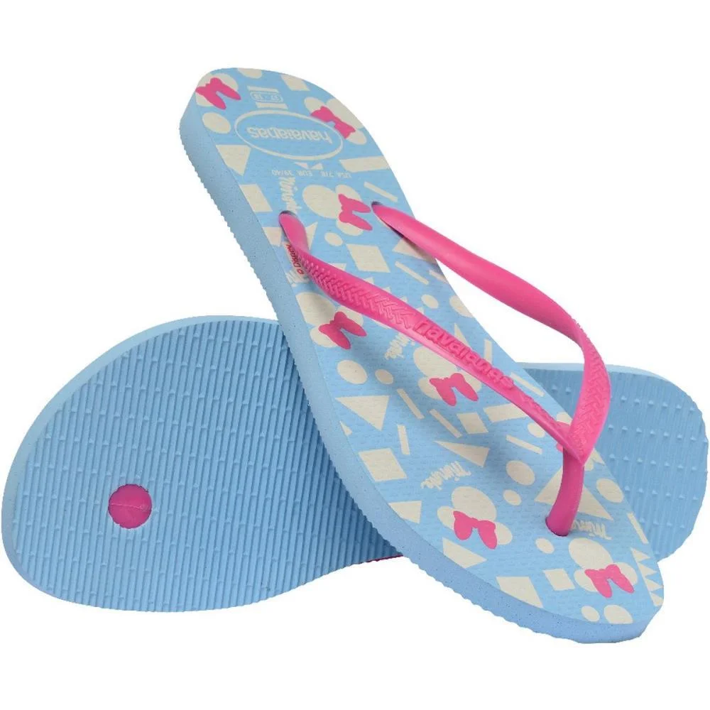 Chinelo Havaianas Infantil Slim Disney 29/0 Azul/Rosa Havaianas (Par) - imagem 5