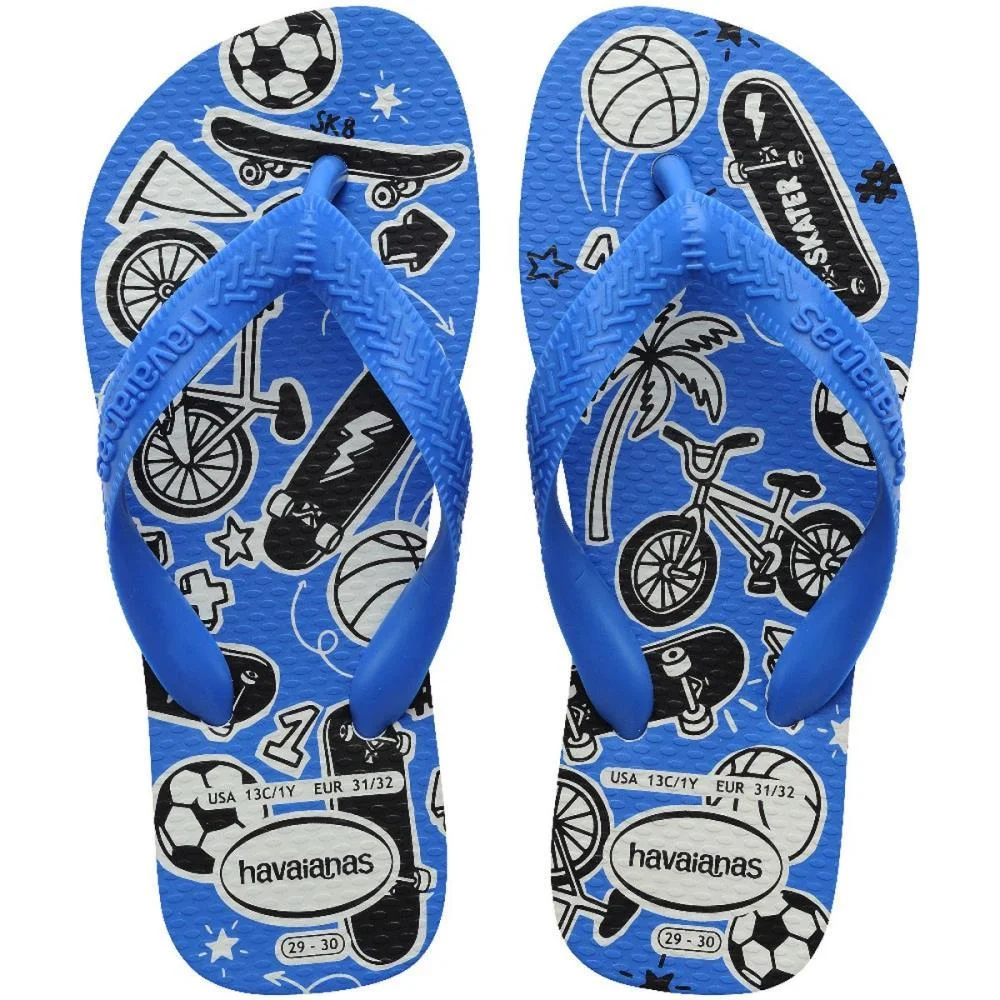 Chinelo Havaianas Infantil Kids Athletic 31/2 Branco/Azul Havaianas (Par) - imagem 6