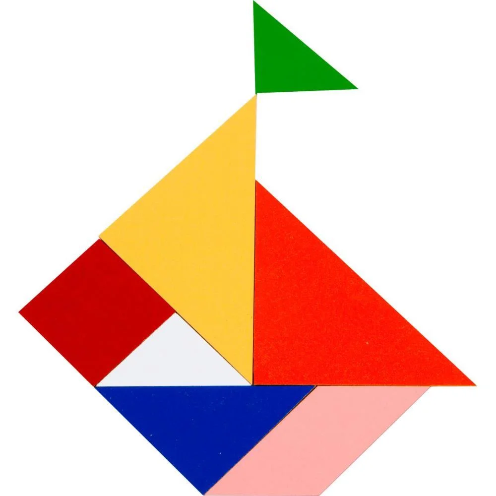 Brinquedo Pedagogico Madeira Tangram 35 Pecas Em Madeira Carlu - imagem 5