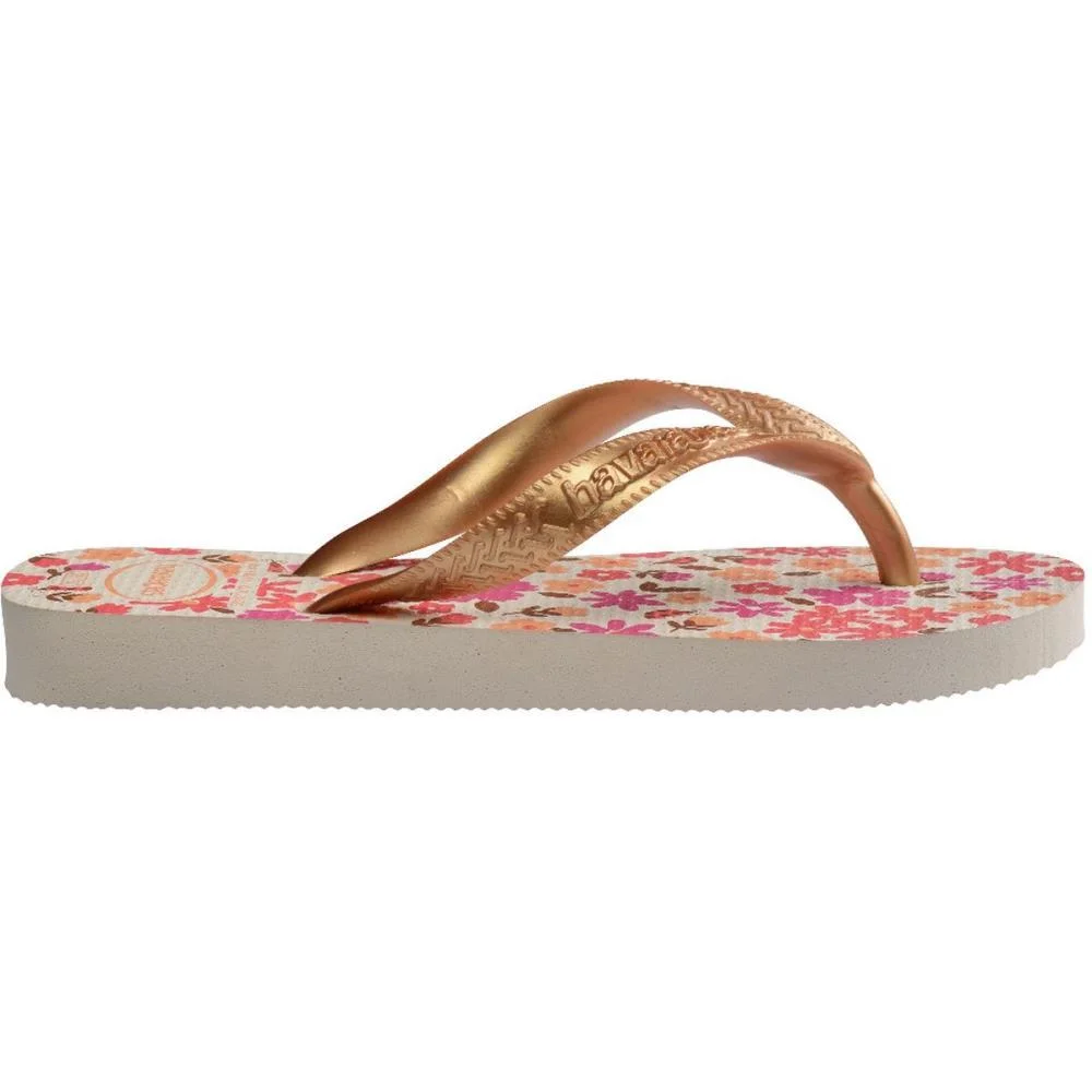 Chinelo Havaianas Infantil Kids Flores 31/2 Bege/Dourado Havaianas (Par) - imagem 4