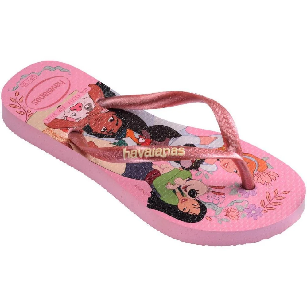 Chinelo Havaianas Infantil Princesas Slim Kids 25/6 Rosa Havaianas (Par) - imagem 3
