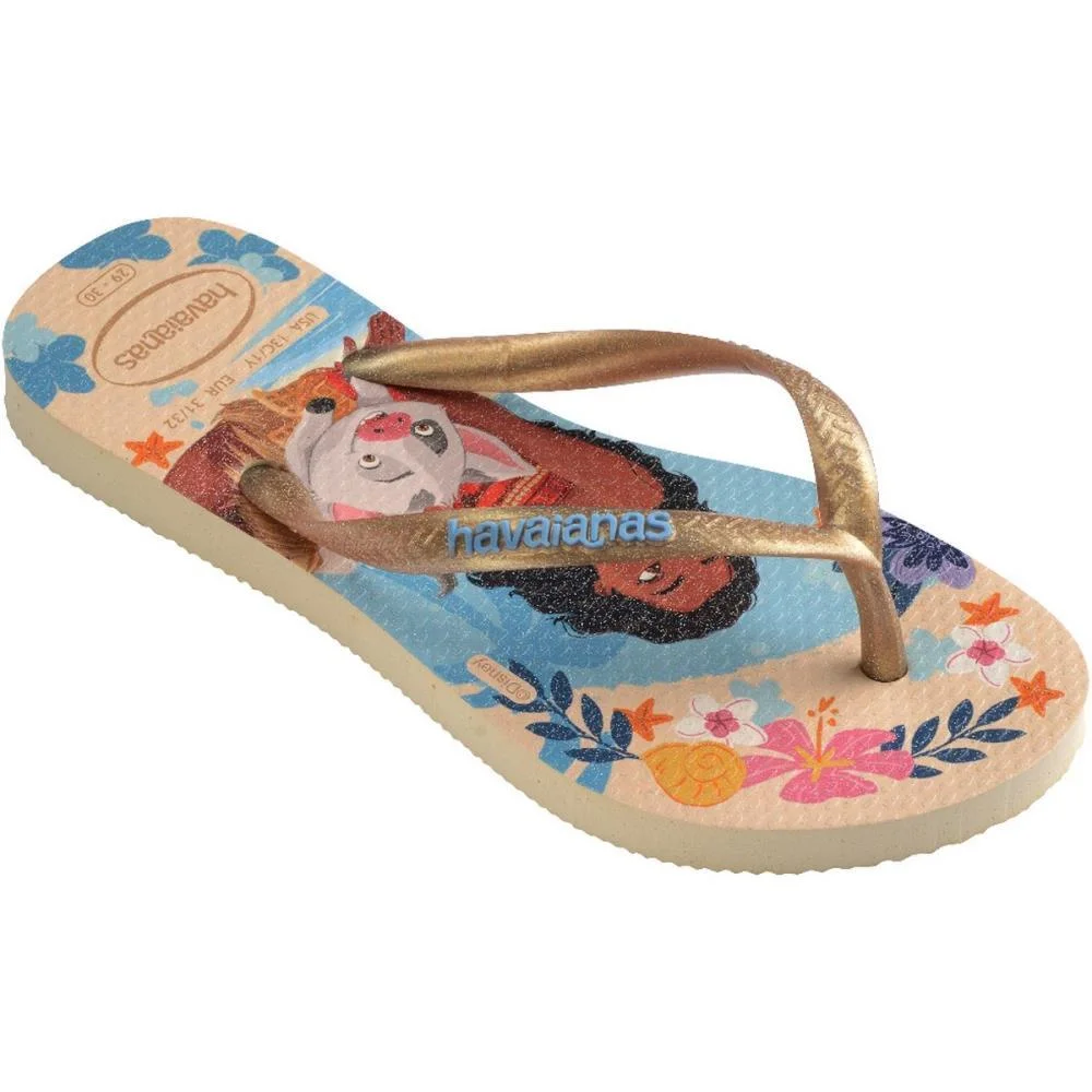 Chinelo Havaianas Infantil Princesas Slim Kids 27/8 Palha Havaianas (Par) - imagem 3
