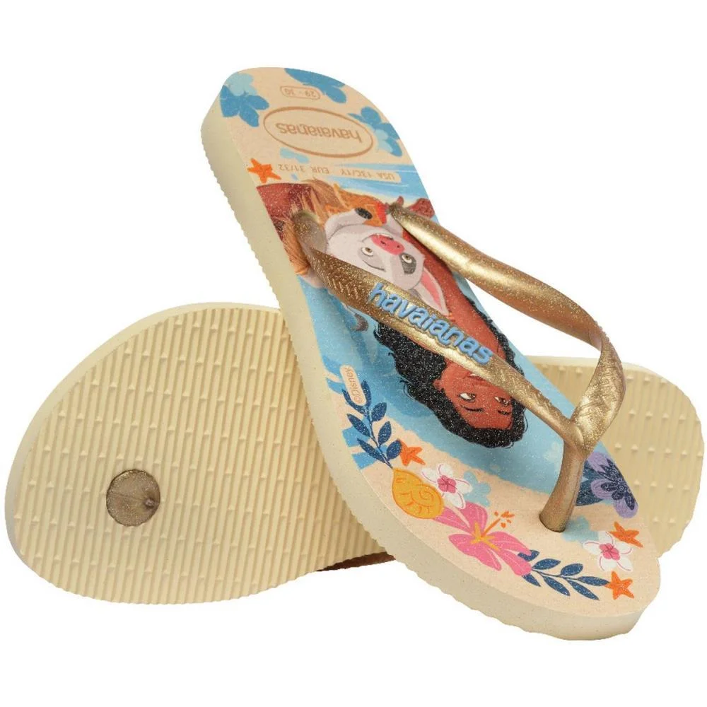 Chinelo Havaianas Infantil Princesas Slim Kids 27/8 Palha Havaianas (Par) - imagem 5