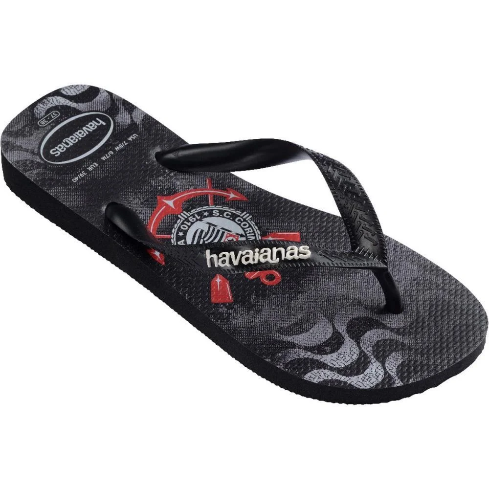 Chinelo Havaianas Masculino Top Corinthians 39/0 Preto Havaianas (Par) - imagem 3