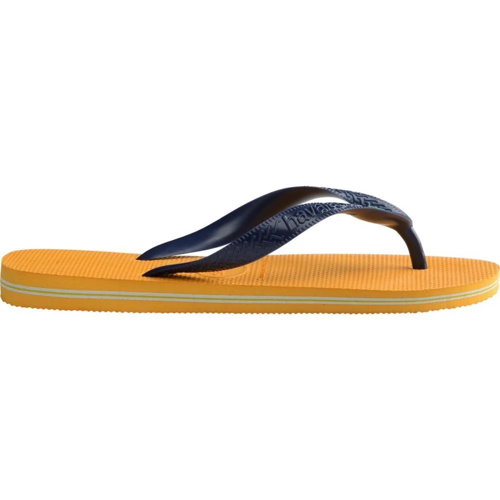 Chinelo Havaianas Unissex Brasil 37/8 Amarelo Pop/Marinh Havaianas (Par) - imagem 5