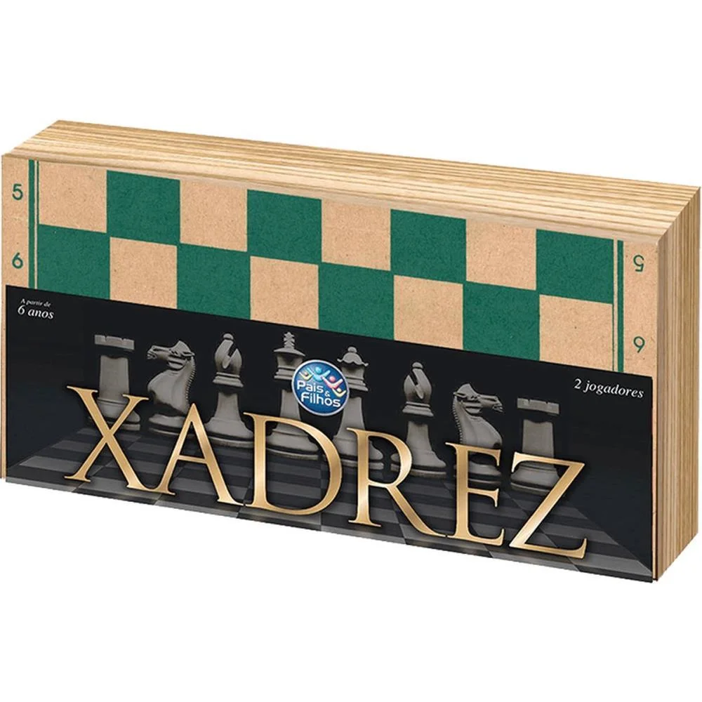 Jogo De Xadrez Oficial Cx Em Madeira 40Cm Pais E Filhos - imagem 2