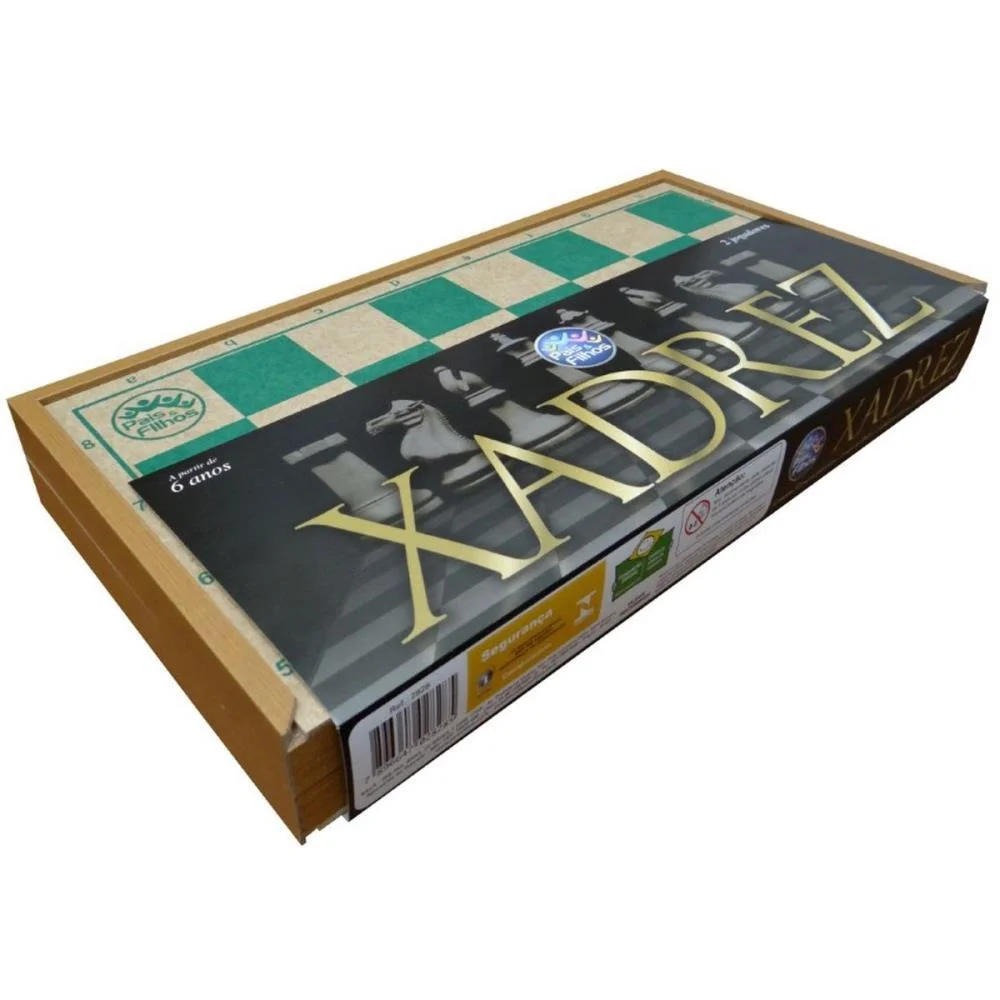 Jogo De Xadrez Oficial Cx Em Madeira 40Cm Pais E Filhos - imagem 5
