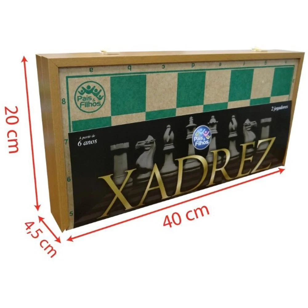 Jogo De Xadrez Oficial Cx Em Madeira 40Cm Pais E Filhos - imagem 6