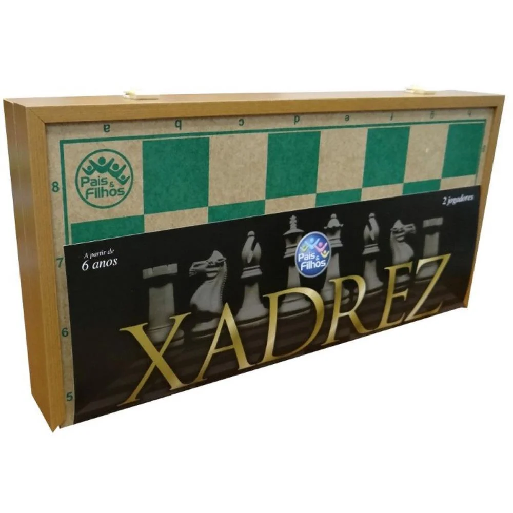 Jogo De Xadrez Oficial Cx Em Madeira 40Cm Pais E Filhos - imagem 8