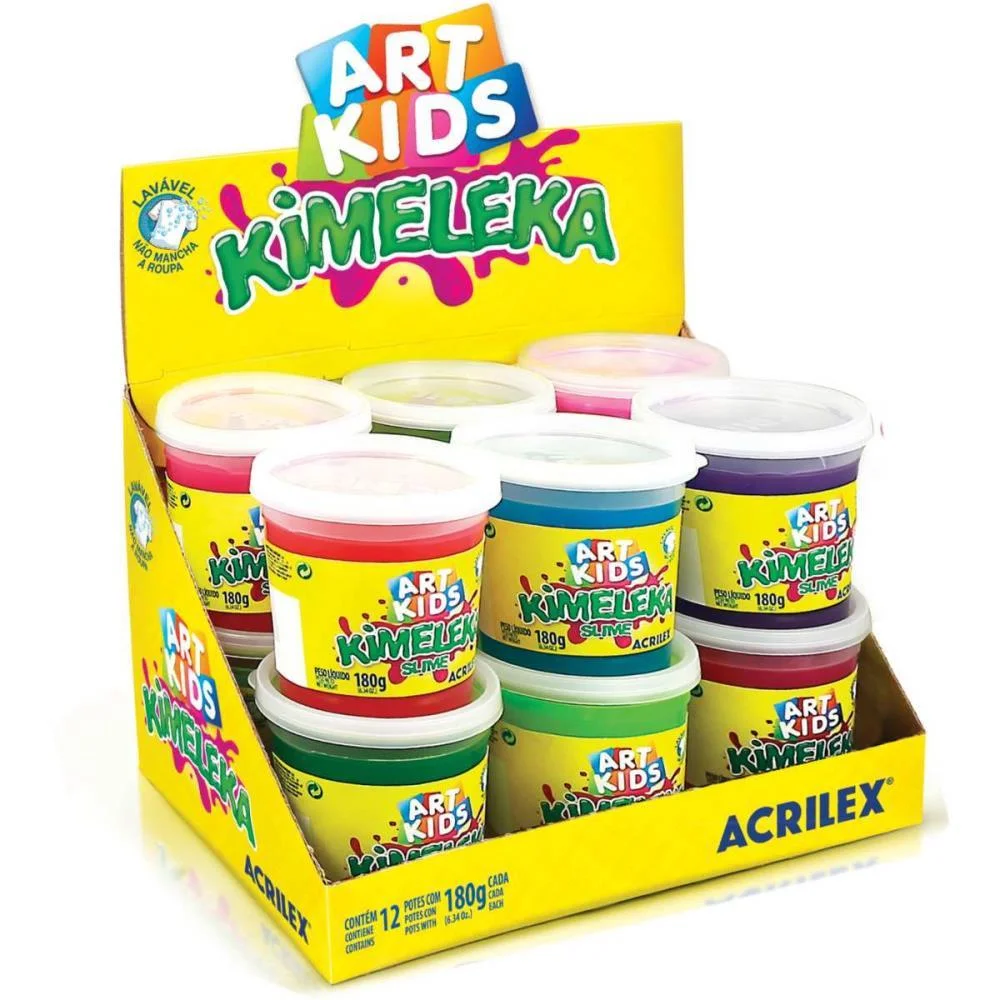 Slime Kimeleka Cores Sortidas 180G Acrilex (Cx.c/12) - imagem 5