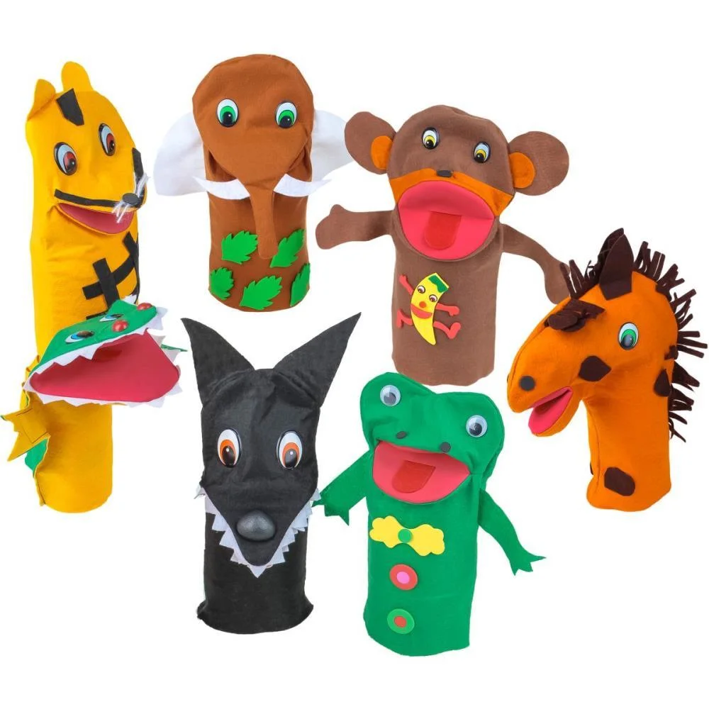 Fantoche Animais Selvagens 7Pecas 26Cm Carlu (Kit) - imagem 2