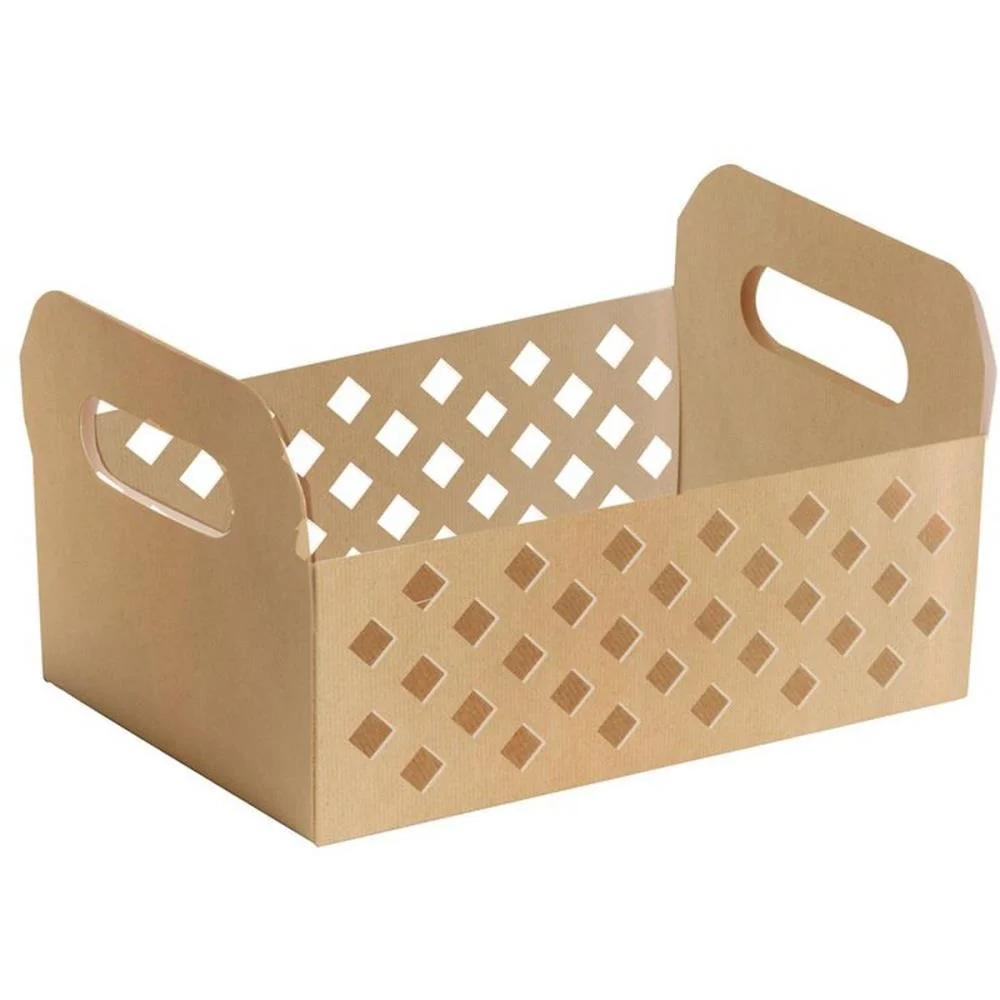 Cesta De Papel Caixote Kraft P Vazado 16X10Cm Cromus (Pct.c/10) - imagem 2