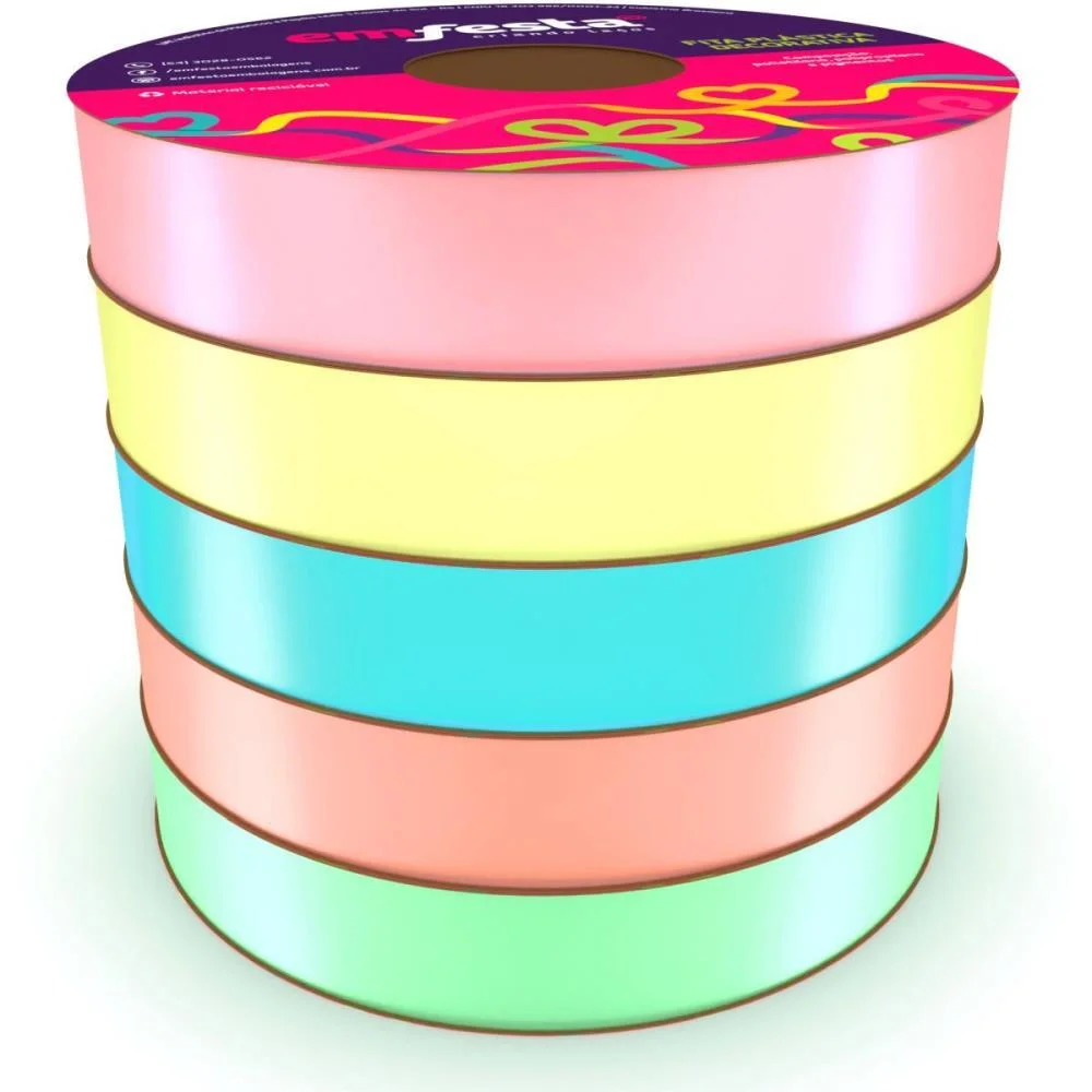 Fita Poli Lisa 30Mmx50M.candy Colors Sortida Emfesta (Pct.c/05) - imagem 2