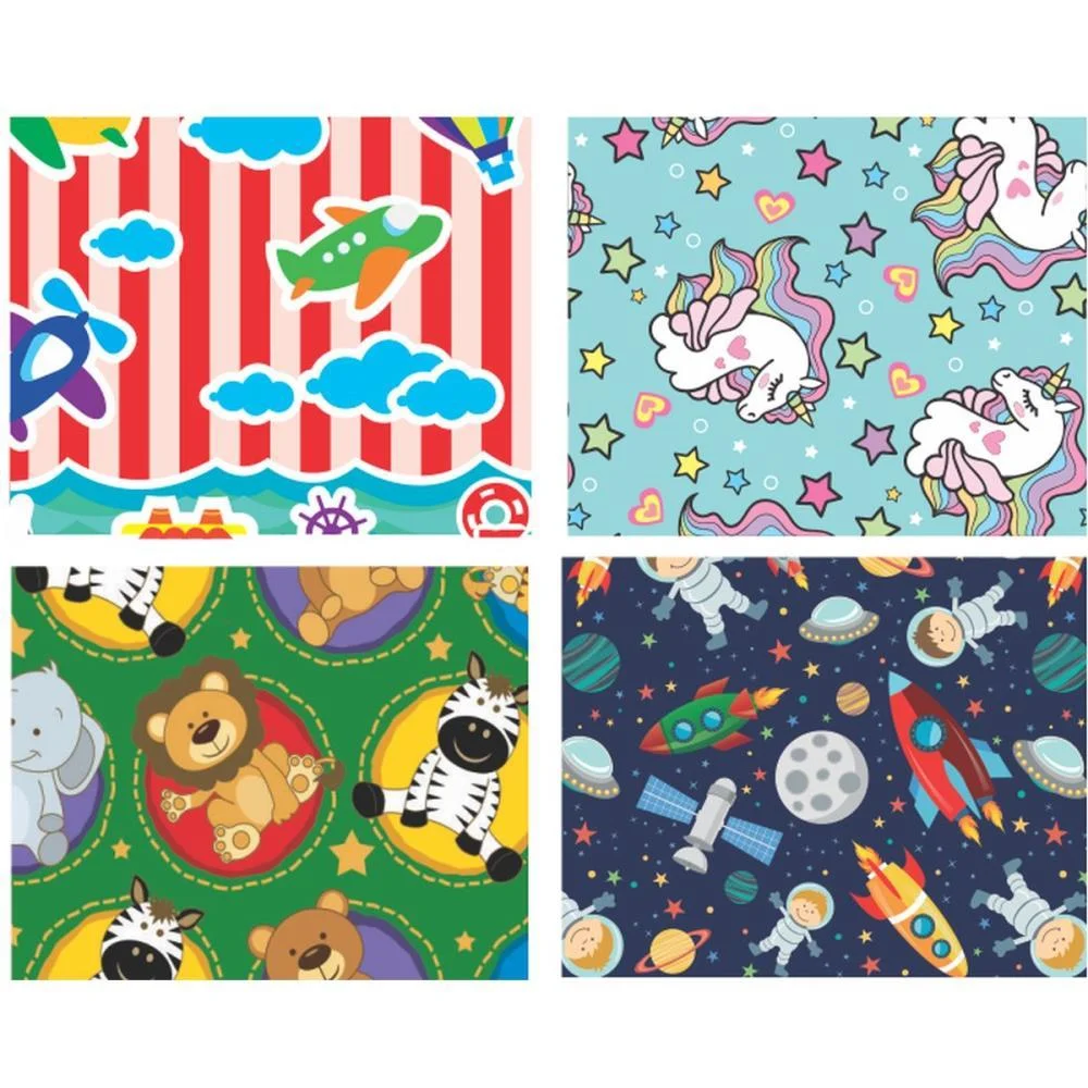 Papel Presente 60X96Cm Couche Linha Diamante Infantil 4Mod. V.m.p. (Pct.c/40) - imagem 2