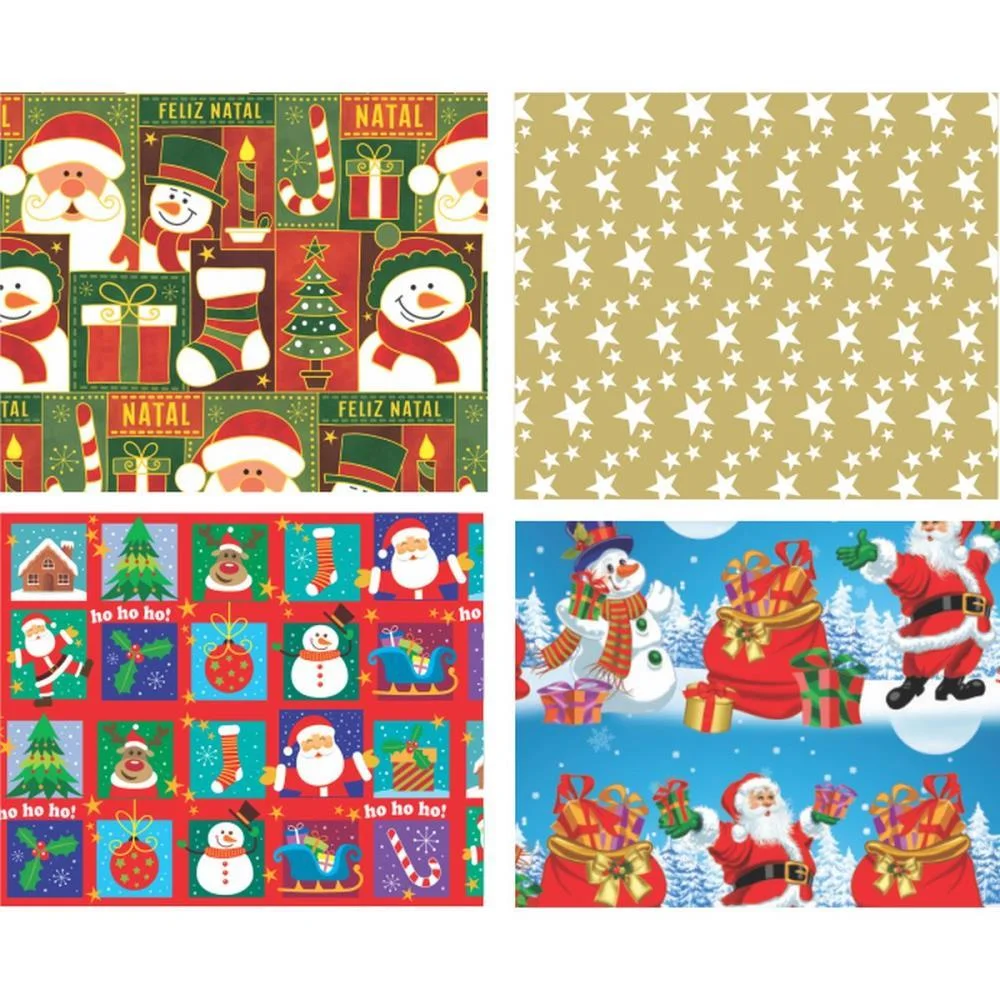 Papel Presente 50X60Cm Couche Linha Diamante Natal 4Mod. V.m.p. (Pct.c/40) - imagem 3