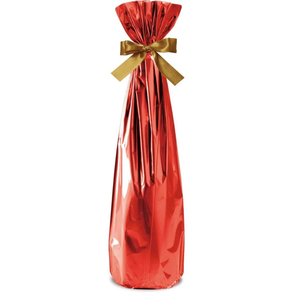 Embalagem Para Garrafa Saco Metaliz.vermelho15X44Cm Cromus (Pct.c/50) - imagem 3